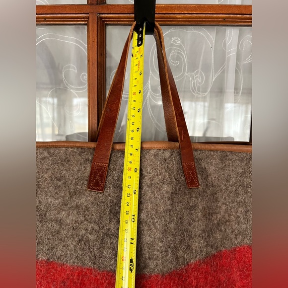 Karlén Swiss Vintage Army Wool Blanket Large Bag Purse Tote Leather Straps - Picture 7 of 14